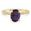 Pompeii3 2Ct Amethyst & Diamond Anniversary Engagement Ring 10k Gold Lab Created - 3 of 3