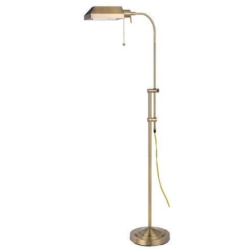 46 X 57 Adjustable Height Metal Pharmacy Floor Lamp Antique