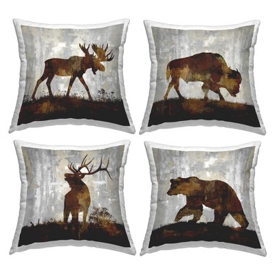 Stupell Industries Rustic Forest Animals Brown Silhouette Shapes