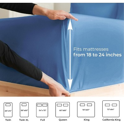 Denim Blue Twin XL Deep Pocket Microfiber Sheet Set