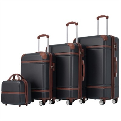 BEAFUP Hardshell Luggage Sets 4 Pieces 20"+24"+28" Luggages and Cosmetic Case Spinner Suitcase with TSA Lock Lightweight