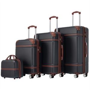 BEAFUP Hardshell Luggage Sets 4 Pieces 20"+24"+28" Luggages and Cosmetic Case Spinner Suitcase with TSA Lock Lightweight - 1 of 4