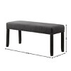 Syemin Ottomans and Benches Biony Fabric Dining Bench with Nailhead Trim, Upholstered Bedroom Benches, Vintage Bedroom Bench, Gray, 44"*16.5"*19" - 3 of 4