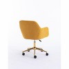 PAGED Adjustable Height Office Chair, Modern Teddy Fabric Vanity Chair with Casters and Metal Leg, Desk Chair for Office - 2 of 4