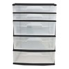 Homz Extra-Wide Plastic Storage and Organizer Tower with 5 Clear Drawers for Home, Office, Classroom, Craft, Art Supplies, Clothes, Black Frame - 2 of 4