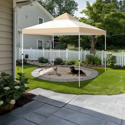 Yescom 8x8 Ft Beige and White 2-Tier Gazebo Top Replacement