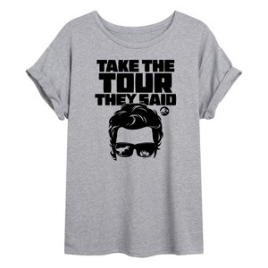 Women's - Jurassic Park - Take The Tour They Said- Women's Oversized Graphic T-Shirt Oversized Graphic T-Shirt - 1 of 4