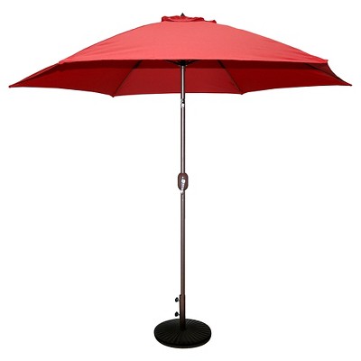 9' Round Crank Patio Umbrella - Red - Tropishade