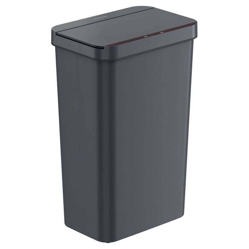 iTouchless 13.2gal Sensor Trash Can with Bag Retainer Ring Gray, 1 of 7