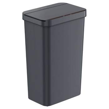 iTouchless 13.2gal Sensor Trash Can with Bag Retainer Ring Gray