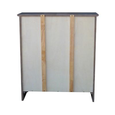 Transitional Solid Wood Adjustable 3-Shelf Bookcase in Washed Gray Taupe