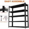 NicBex 5-Tier Adjustable Metal Storage Rack, Heavy-Duty Steel Waterproof Shelving Unit, Black - 3 of 4