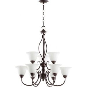 Quorum Lighting Spencer 9-Light Chandelier, Oiled Bronze, 29 Width, 31 Height - 1 of 1