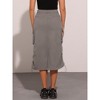Allegra K Women's Midi Flap Pocket Back Slit Drawstring Cargo Skirt - 3 of 4