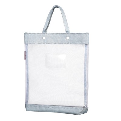 Unique Bargains Nylon Mesh Transparent Document Bag with Handle 13.4" x 11.6"