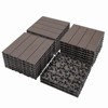 Gulches Wood Plastic Composite Deck Tiles, Set of 20, 12"x12"x1" 4-Slat, Light Coffee Color, for Indoor/Outdoor Patios Balconies Rooftops - 2 of 4