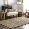 Nuloom Leanne Abstract 4x6 Wool Jute Indoor Area Rug for Dining Room Rug Neutral Rug Living Room Rug Kitchen, Natural - 2 of 4