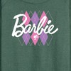 Women's - Barbie - Argyle Lightweight French Terry Wide Neck Long Sleeve Shirt - 2 of 4