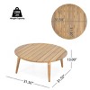 31" Outdoor Round Acacia Wood End Table,Modern Patio Coffee Table with Tapered Legs,Natural Wood Coffee Table for Garden or Deck-Koiai - 4 of 4