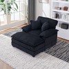 Kumasinova 56.33" Corduroy Single Sofa Chair with a Ottoman & 2 Toss Pillows, Deep Seat Couch for Living Room, Modular Sectional Sofa - 4 of 4