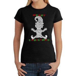 LA Pop Art Christmas Elf - Women's Word Art T-Shirt - 1 of 4