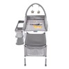 Yinvani Foldable Baby Changing Table with 2 Fabric Drawers, Side Basket & Hanging Rod, Adjustable Height, Lockable Wheels - 4 of 4