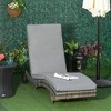 Resenkos Chaise Lounger With 5-Level Backrest Adjustment, Cushioned Patio Sun Lounger, Easy-Moving Wheels, PE Rattan, Cream White - 3 of 4
