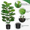 Garvee 39 inch Artificial Ficus lyrata Fiddle Leaf Fig Tree for Indoor Outdoor House Living Room Office, Green - 3 of 4