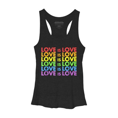 Adult Design By Humans Pride Love is Love By Luckyst Racerback Tank Top - Black Heather - X Small