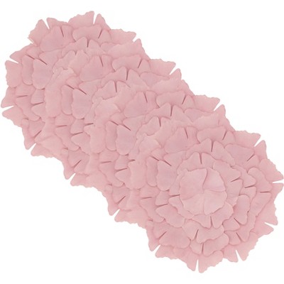 Pink Ginkgo Leaf Design Polyester Placemats Set of 4