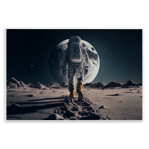 Stupell Industries Man On Moon Outer Space Astronaut Wall Plaque Art, 19" x 13" - 1 of 4