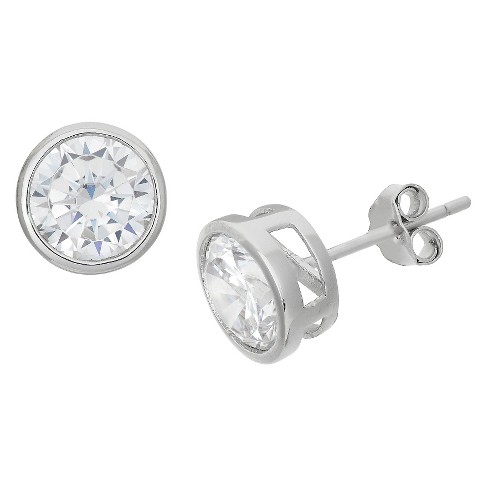 Bezel earrings sale