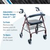 BodyMed Regular Aluminum Rollator, Medical Roller, PVC Soft Seat, Walking Aid, Elder Assistance, Four Wheels, Blue with - 4 of 4