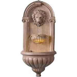 John Timberland Royal 35" High Sandstone LED Outdoor Wall Fountain - 1 of 4