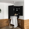 Alilang 5.10 Inch Black Wall-Mounted Bathroom Cabinet with Towel Bar and Dual Doors - Black - 2 of 4