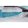 Home Mart Goods Silver Grey Blue Turquoise Geometric Shapes Hand-Carved Abstract Soft Premium Modern Contemporary Non-Shedding Area Rug - 4 of 4