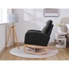 NicBex Teddy Fabric Glider Rocking Chair with Side Pocket,Upholstered Nursery Rocking Chairs with High Backrest,Nursing Chair for Bedroom,Dark Grey - 4 of 4