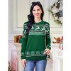 Women's Christmas Reindeer Pattern Crew Neck Sweater - Long Sleeve Festive Knit Jumper - 4 of 4