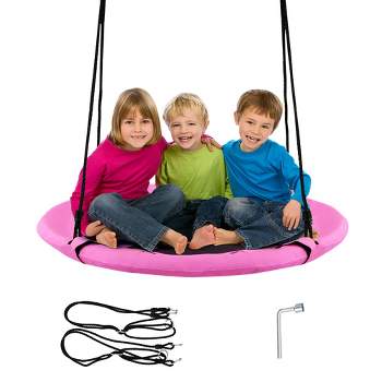 Costway 40" Flying Saucer Tree Swing Indoor Outdoor Play Set Kids Christmas Gift Pink