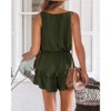 Imily Bela Womens V Neck Beach Tank Rompers Flowy Ruffle Layered Shorts Jumpsuit High Waist - 3 of 4