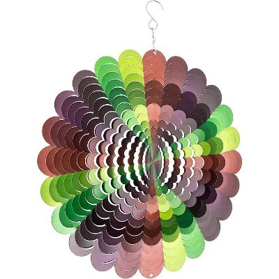 Multicolor Stainless Steel 3D Garden Wind Spinner with Hook
