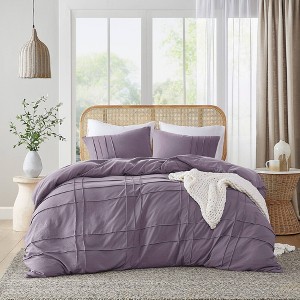 510 Design Porter Soft Washed Pleated Duvet Cover Set - 1 of 4
