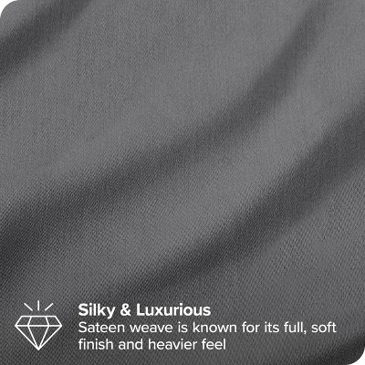 Gray Twin XL Organic Cotton Sateen Deep Pocket Sheet Set
