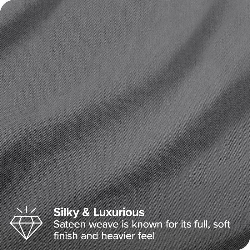 400 Thread Count Organic Cotton Sateen Bed Sheet Set by Bare Home, 3 of 9
