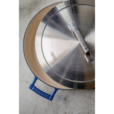 Classic Blue Enameled Cast Iron 4.5qt Braiser with Stainless Steel Lid