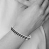 Black Bow Jewelry Men's 10mm Stainless Steel, Black Carbon Fiber & Cross Cuff Bracelet - 3 of 4