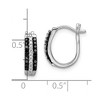 Black Bow Jewelry Black & White Diamond Oval Hoop Earrings in Sterling Silver, 4 x 13mm - 4 of 4