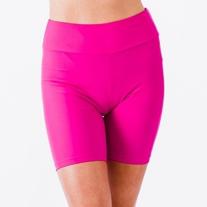 Calypsa Women's Chlorine Resistant High Waisted Mid-Thigh Swim Shorts - 1 of 4