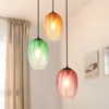 Rennnsan Forwyn 14"W 3-Light Staggered Cluster Buded Textured Glass Modern Dimmable Chandelier in Black - 2 of 4