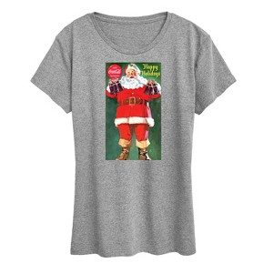 Women's - Coca-Cola - Vintage Santa With Coca Cola Bottles Short Sleeve Graphic T-Shirt - 1 of 4